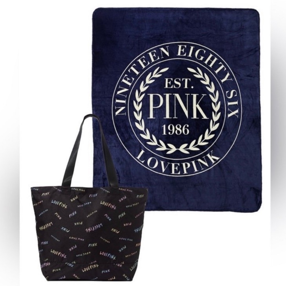 VS PINK TOTE AND BLANKET